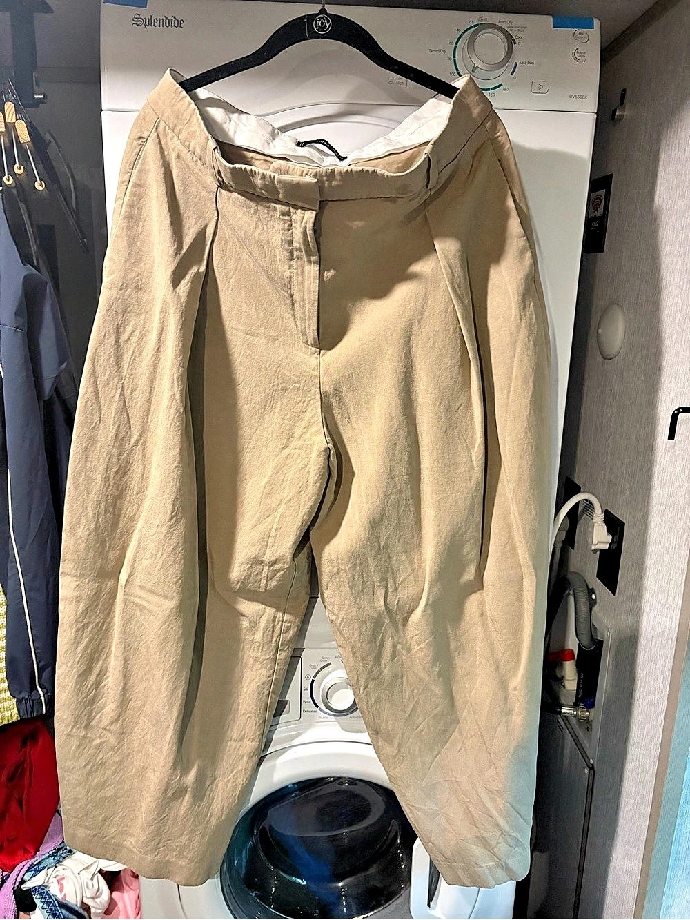 Mango Wide Leg Pants in Beige Size 10
